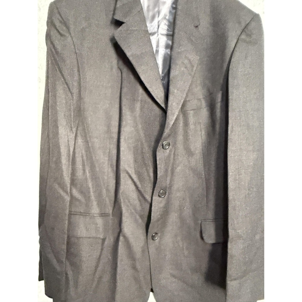 Andrew Fezza Blazer Sport Coat Mens 48L Gray Lambswool Cashmere‎ Tweed Jacket